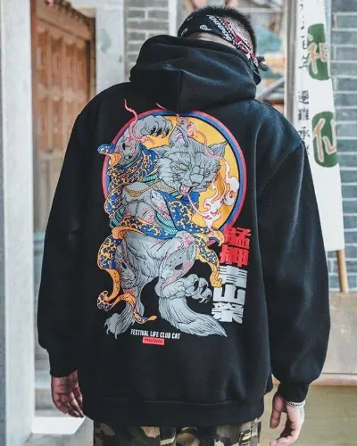 Sweat Japonais Homme – Chat Empereur