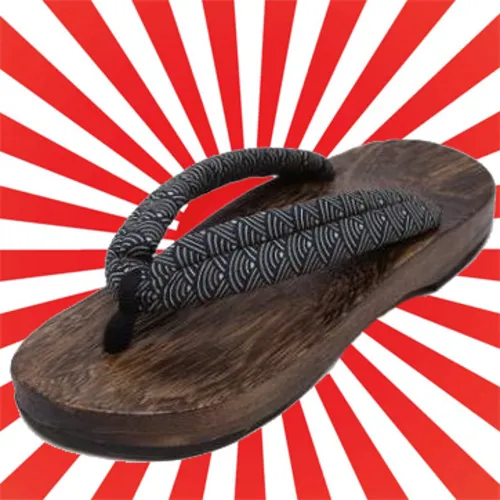 Tong japonaise homme à motif de vagues seigaiha